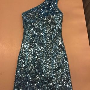 Blue Sequin Shawn Yearick Cocktail